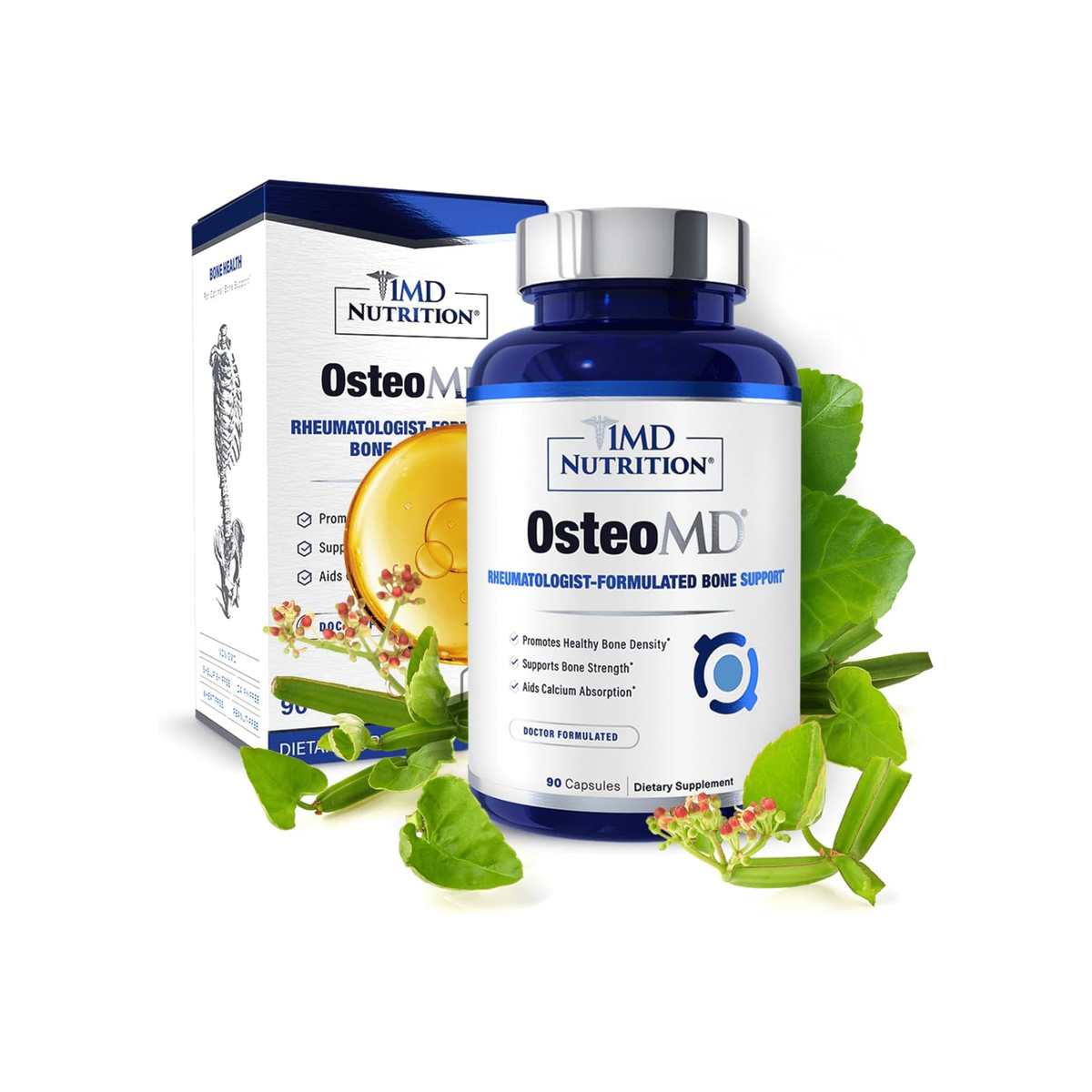 1MD Nutrition OsteoMD Comprehensive Bone Support Supplement – 90 Capsules