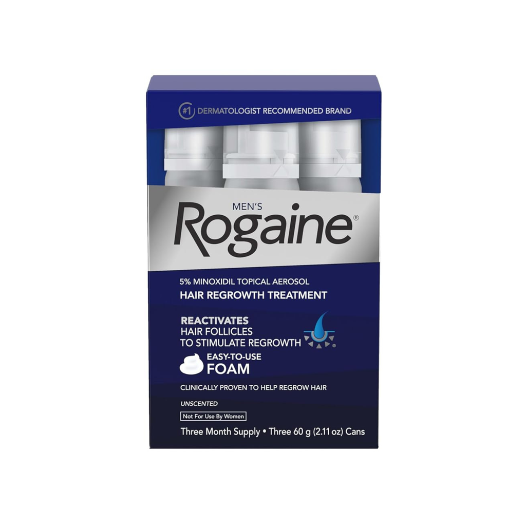 Men's Rogaine 5% Minoxidil Foam for Hair Loss and Hair Regrowth (3-Month Supply)