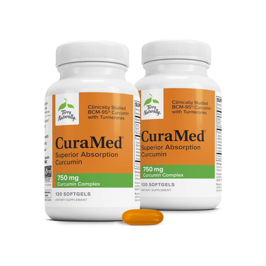 Terry Naturally CuraMed 750 mg Turmeric Curcumin Supplement – 120 Softgels