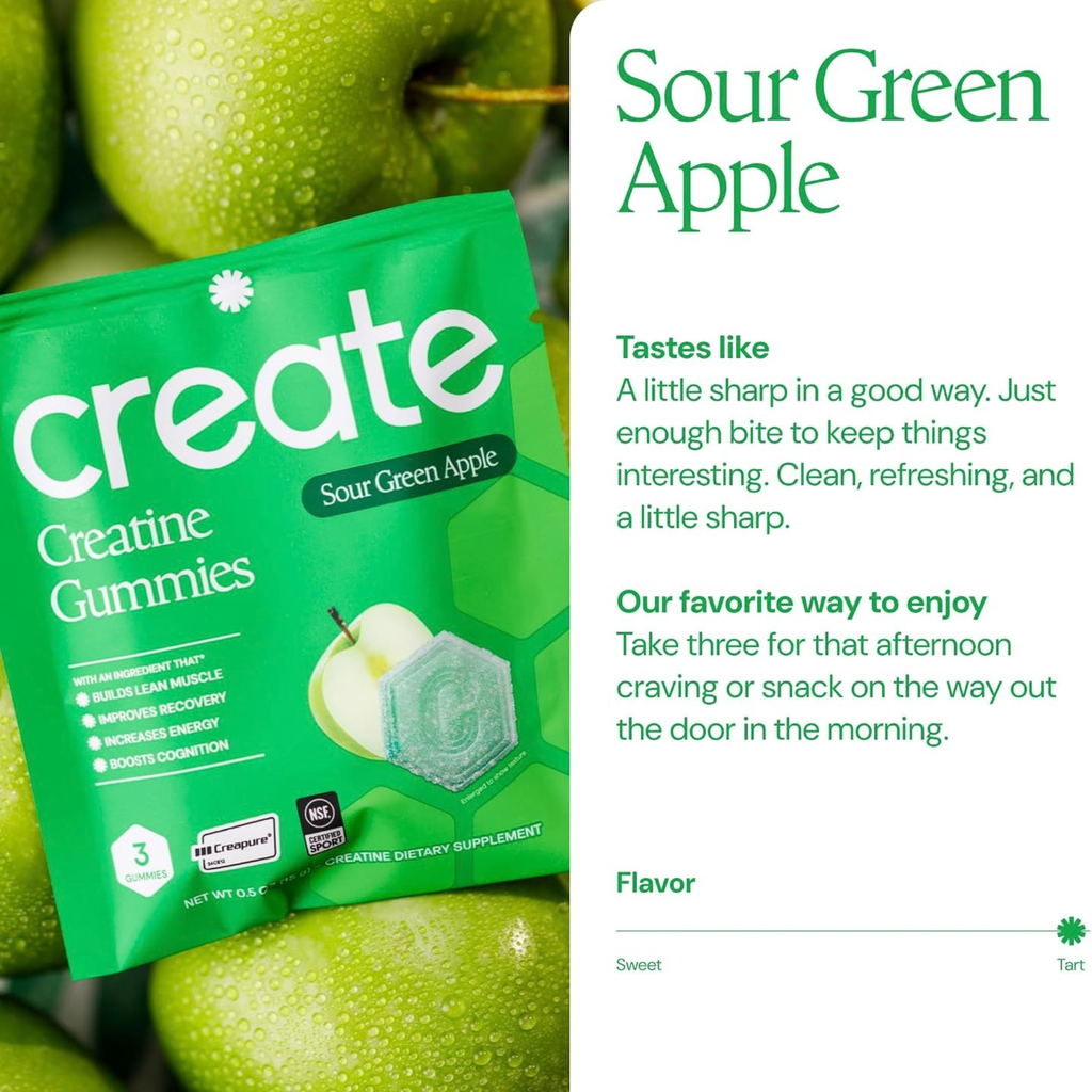 Create Creatine Monohydrate Gummies for Men & Women – 90 Count