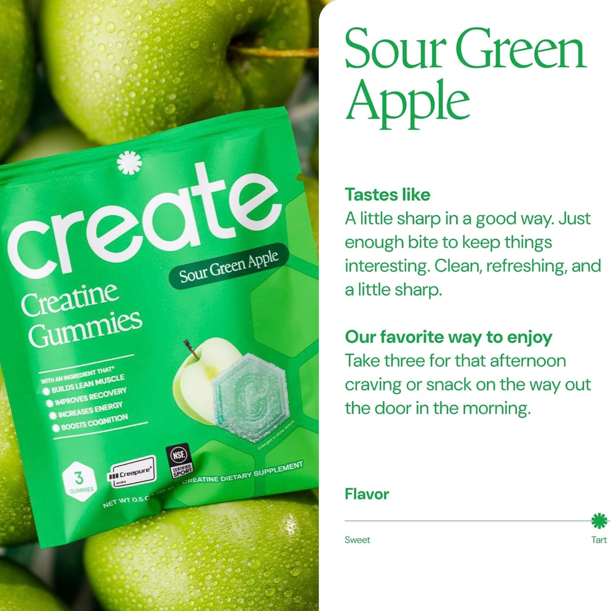 Create Creatine Monohydrate Gummies for Men & Women – 90 Count