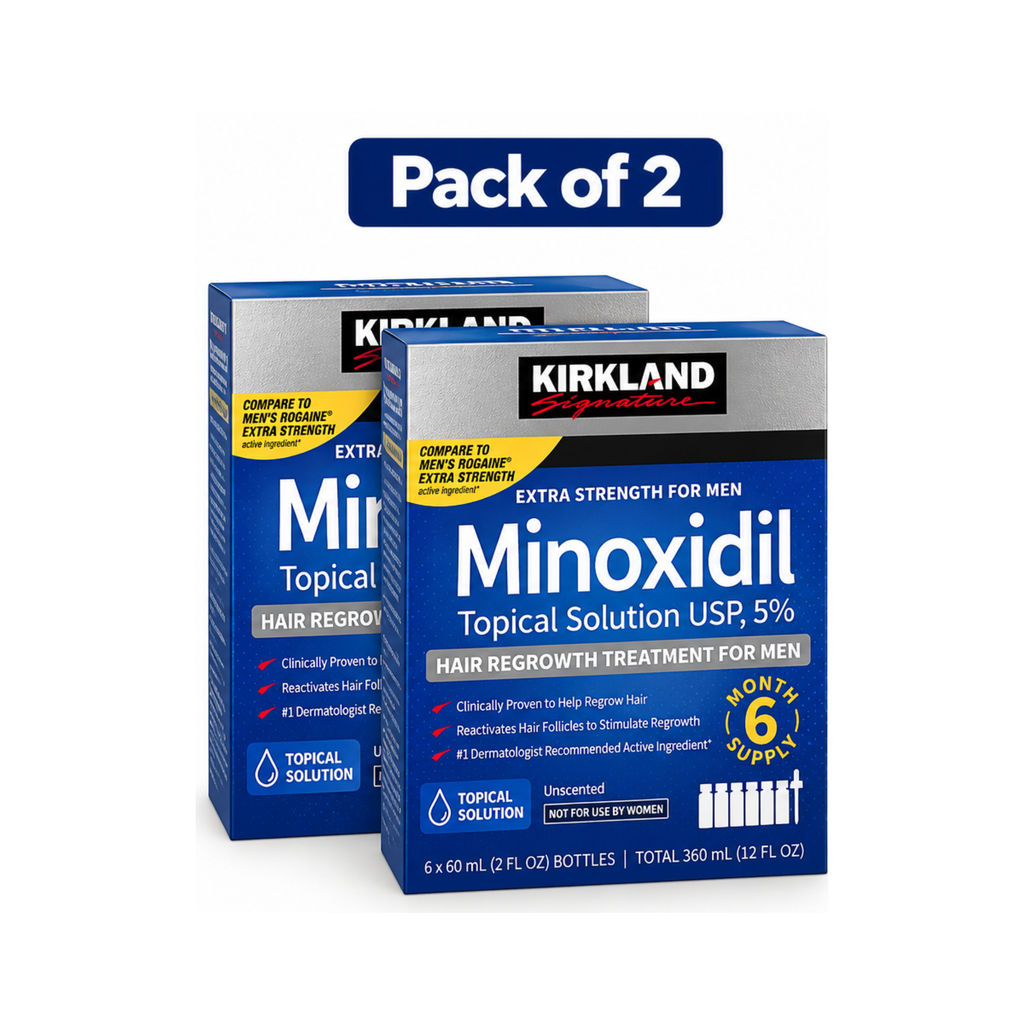 Kirkland Signature Minoxidil 5% Extra Strength Hair Regrowth Treatment for Men – 6-Month Supply