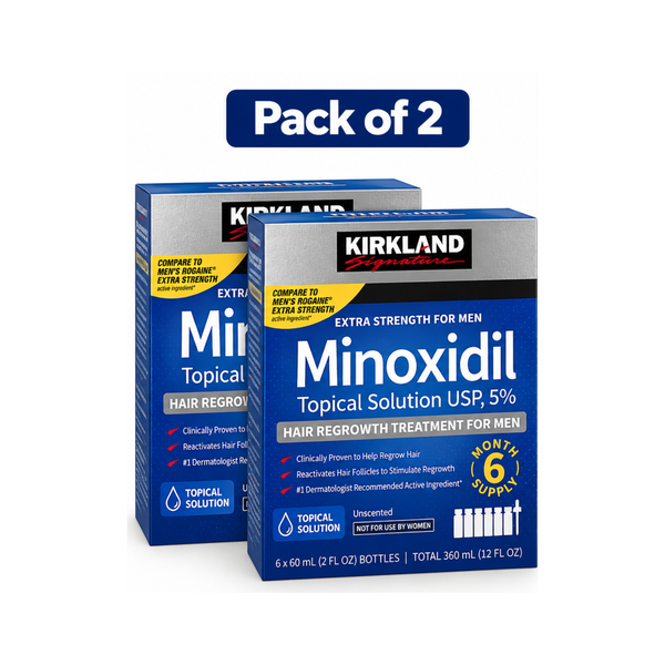 Kirkland Signature Minoxidil 5% Extra Strength Hair Regrowth Treatment for Men – 6-Month Supply