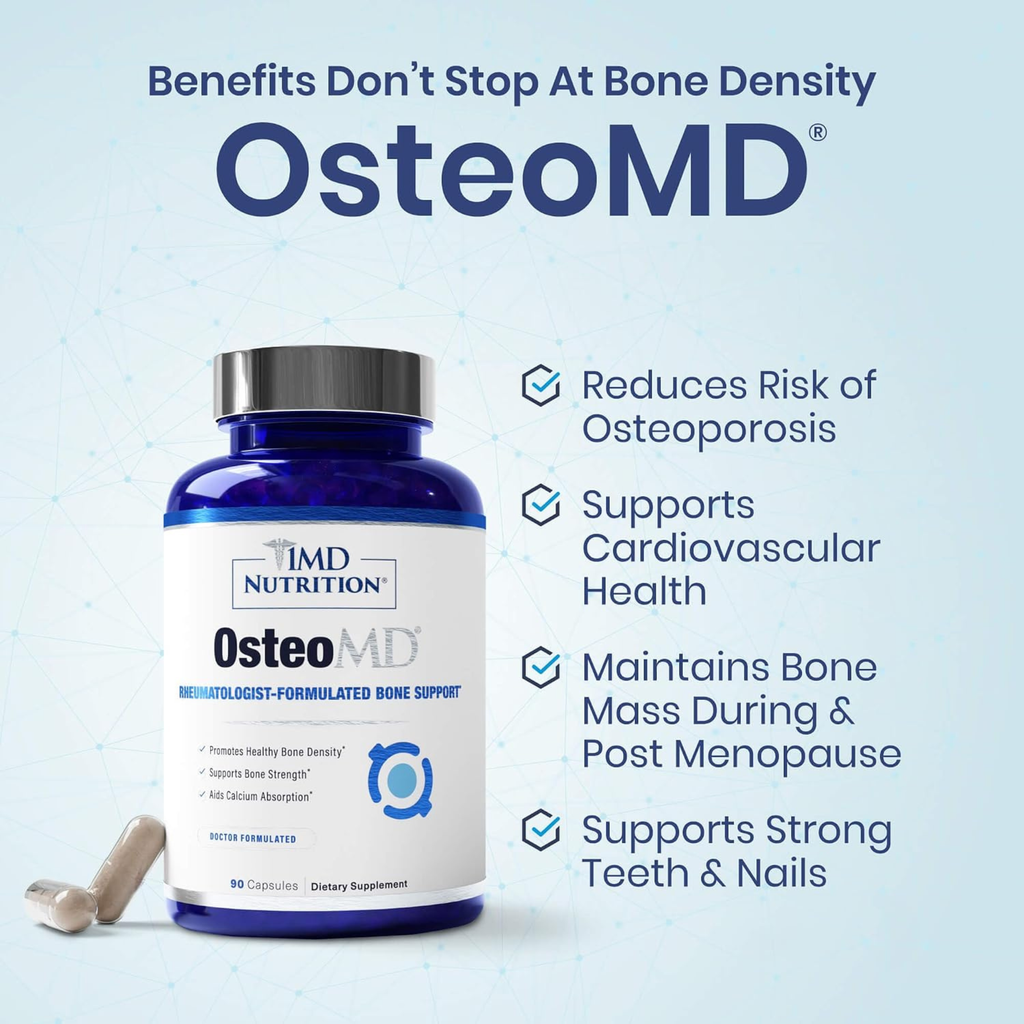 1MD Nutrition OsteoMD Comprehensive Bone Support Supplement – 90 Capsules