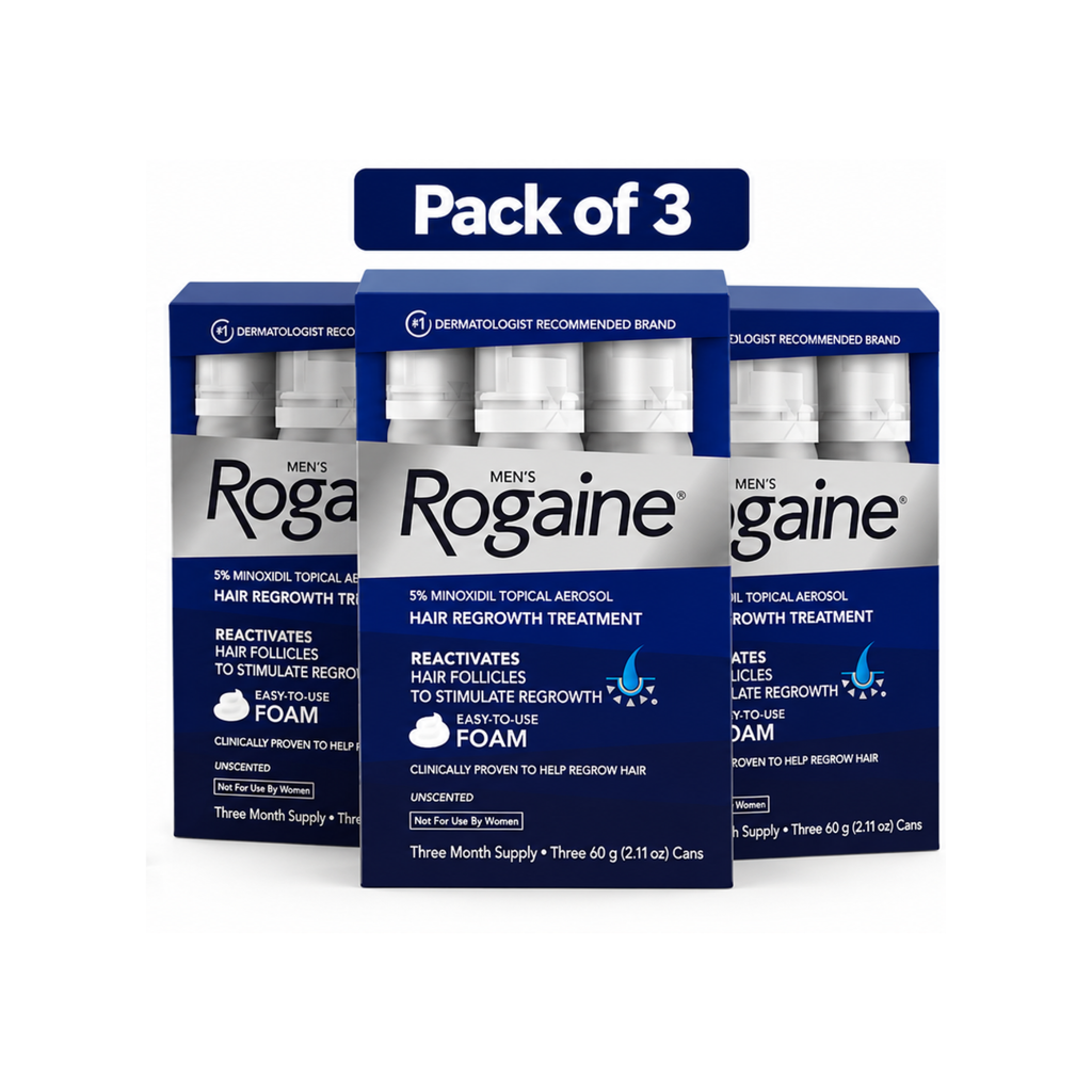 Men's Rogaine 5% Minoxidil Foam for Hair Loss and Hair Regrowth (3-Month Supply)