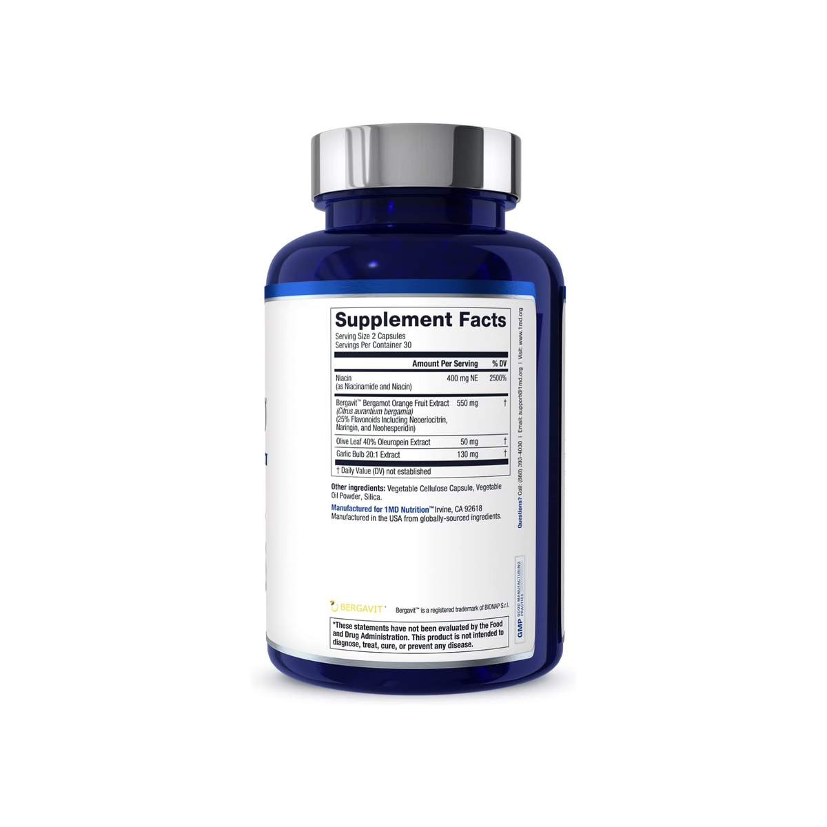 1MD Nutrition CholestMD Heart & Cholesterol Support – 180 Capsules (3-Pack)