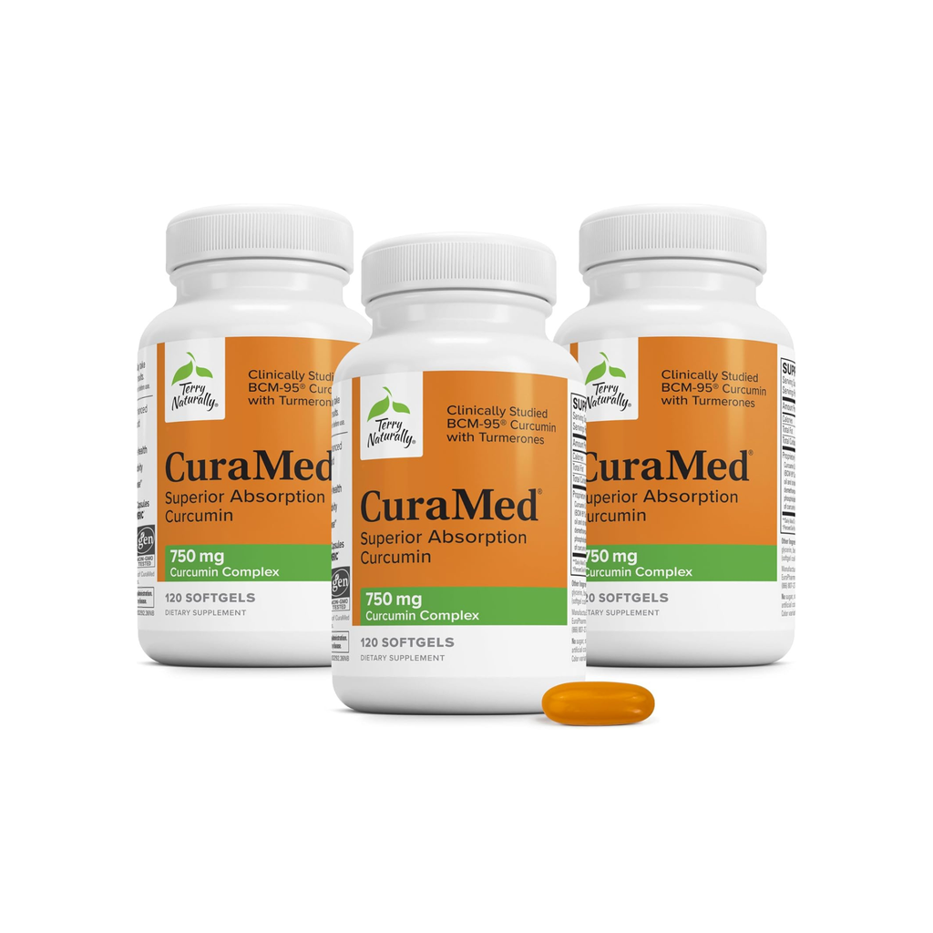 Terry Naturally CuraMed 750 mg Turmeric Curcumin Supplement – 120 Softgels