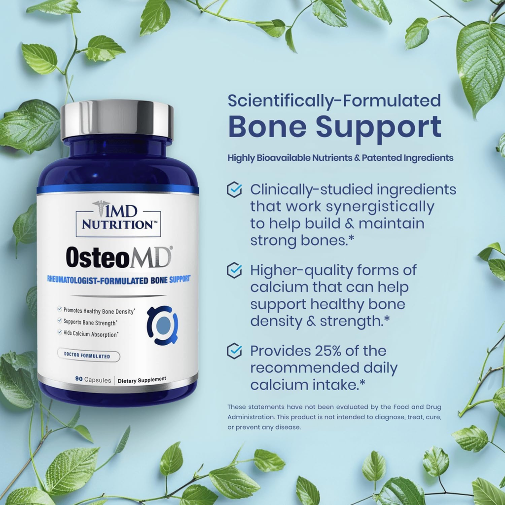 1MD Nutrition OsteoMD Comprehensive Bone Support Supplement – 90 Capsules