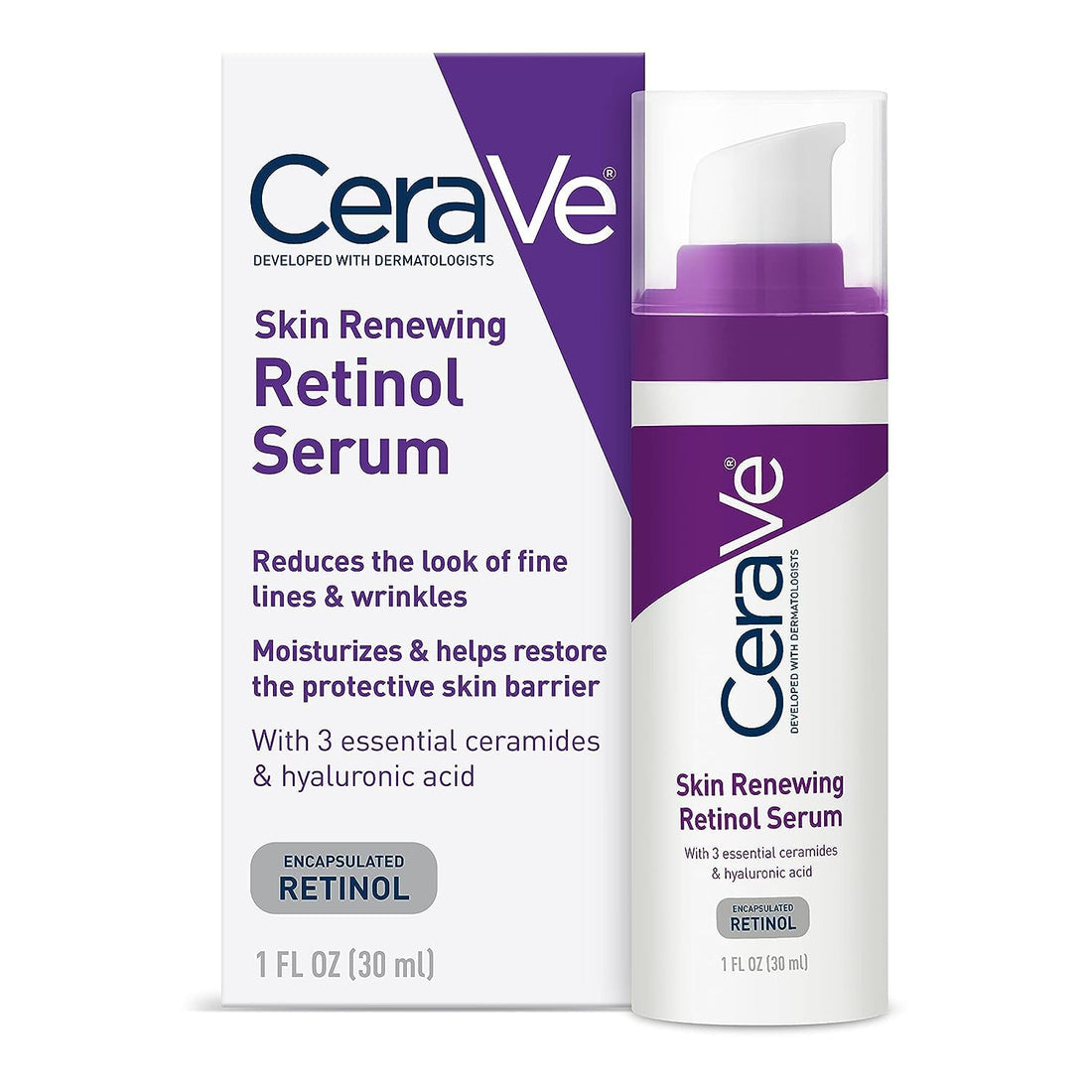 CeraVe Anti-Aging Retinol Serum for Face, Encapsulated Retinol with Hyaluronic Acid