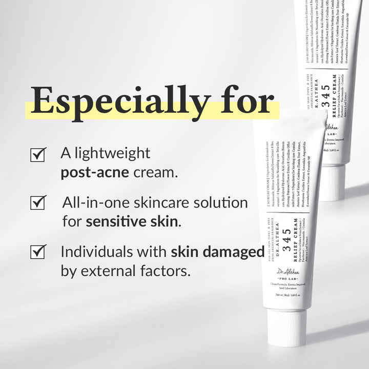 Dr.Althea 345 Relief Cream | Daily Face Moisturizer | Blemish Relief Care