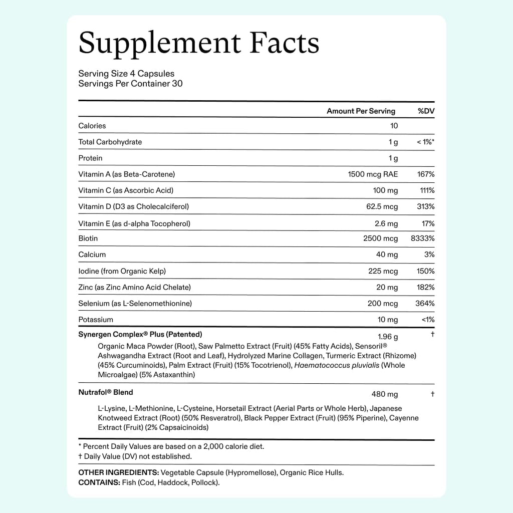 Nutrafol Women’s Balance Hair Growth Supplements – Ages 45+, 1 Month Supply