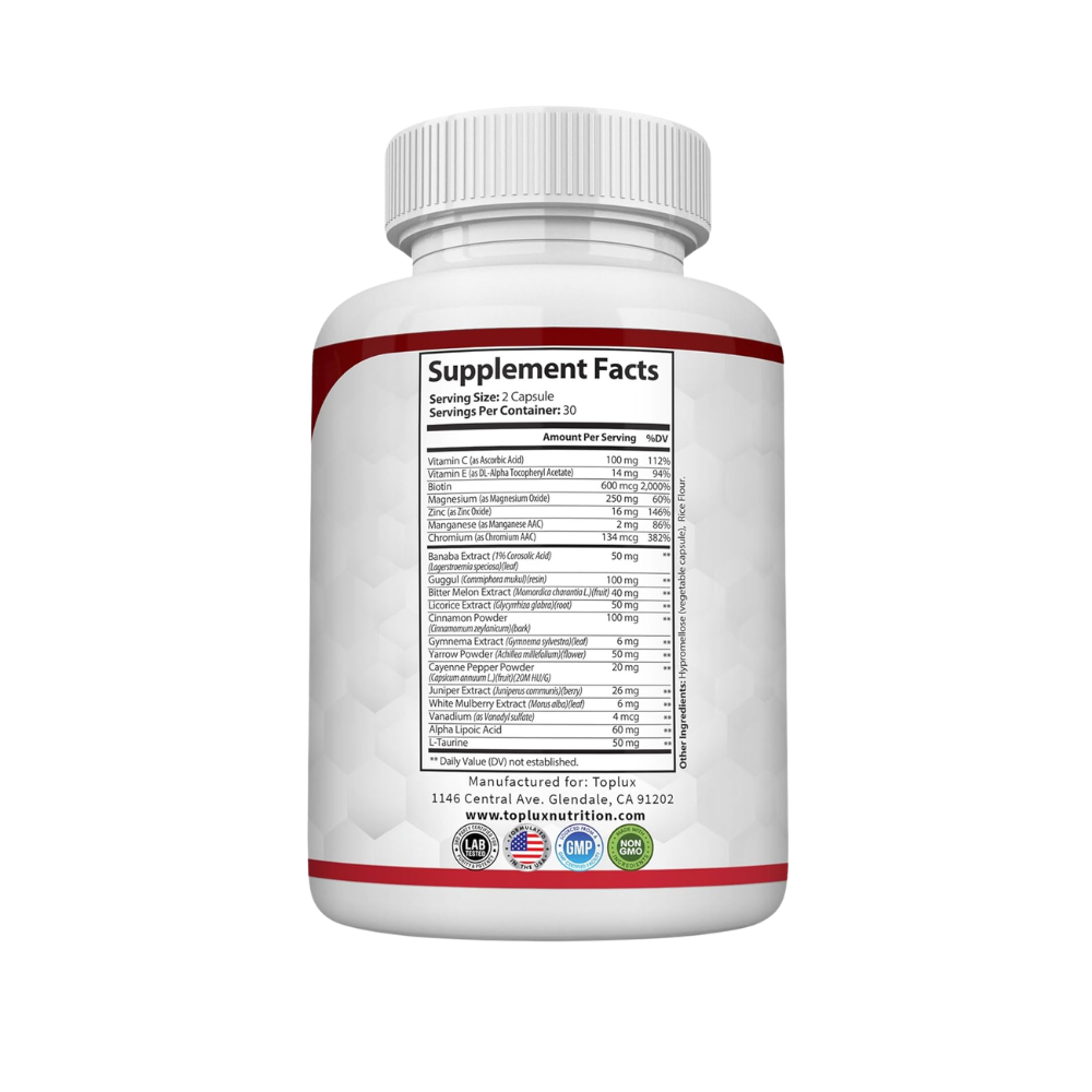 Blood Sugar Complex Supplement – Supports Healthy Blood Sugar Levels (60 Capsules)