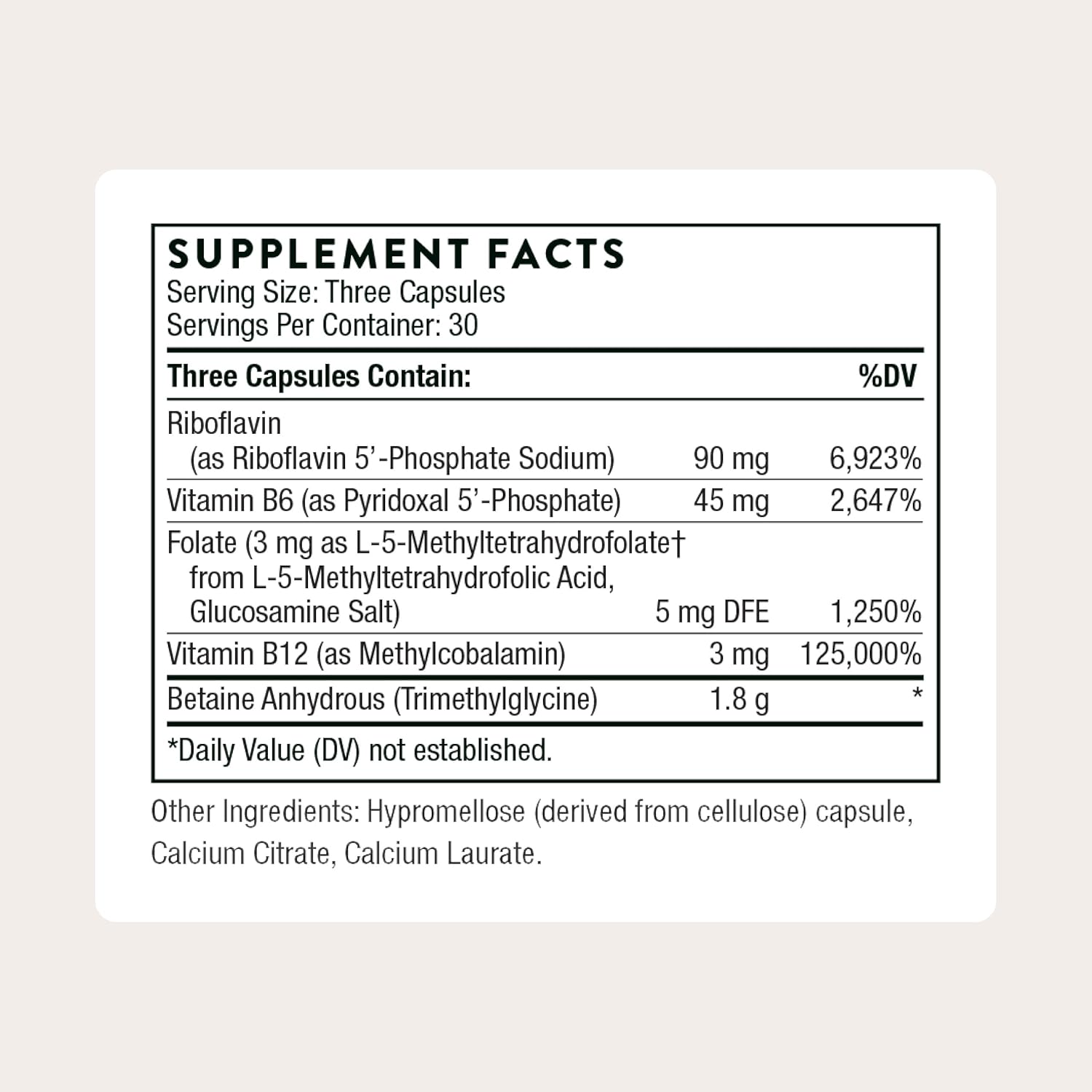 Thorne Methyl-Guard Plus Active Folate 5-MTHF – 90 Capsules