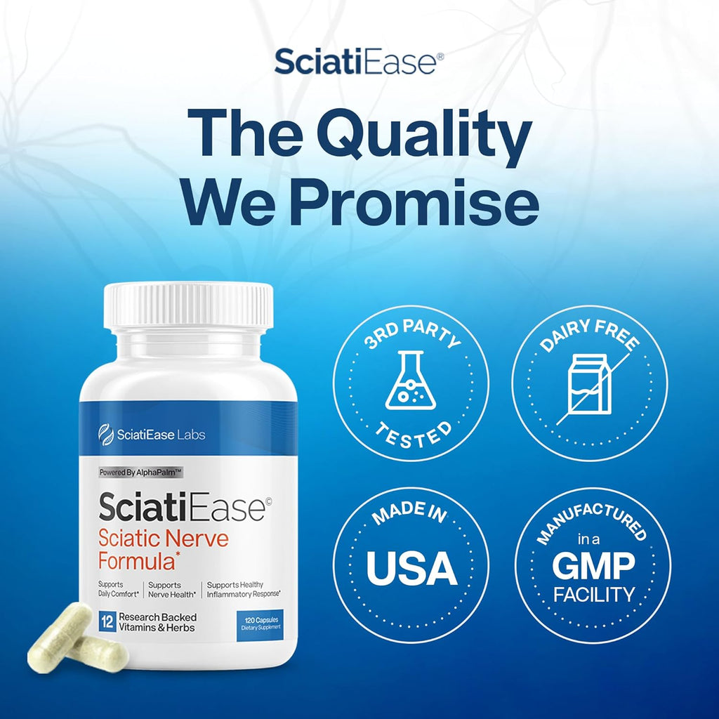 SciatiEase Sciatic Nerve Health Support Supplement – 120 Capsules