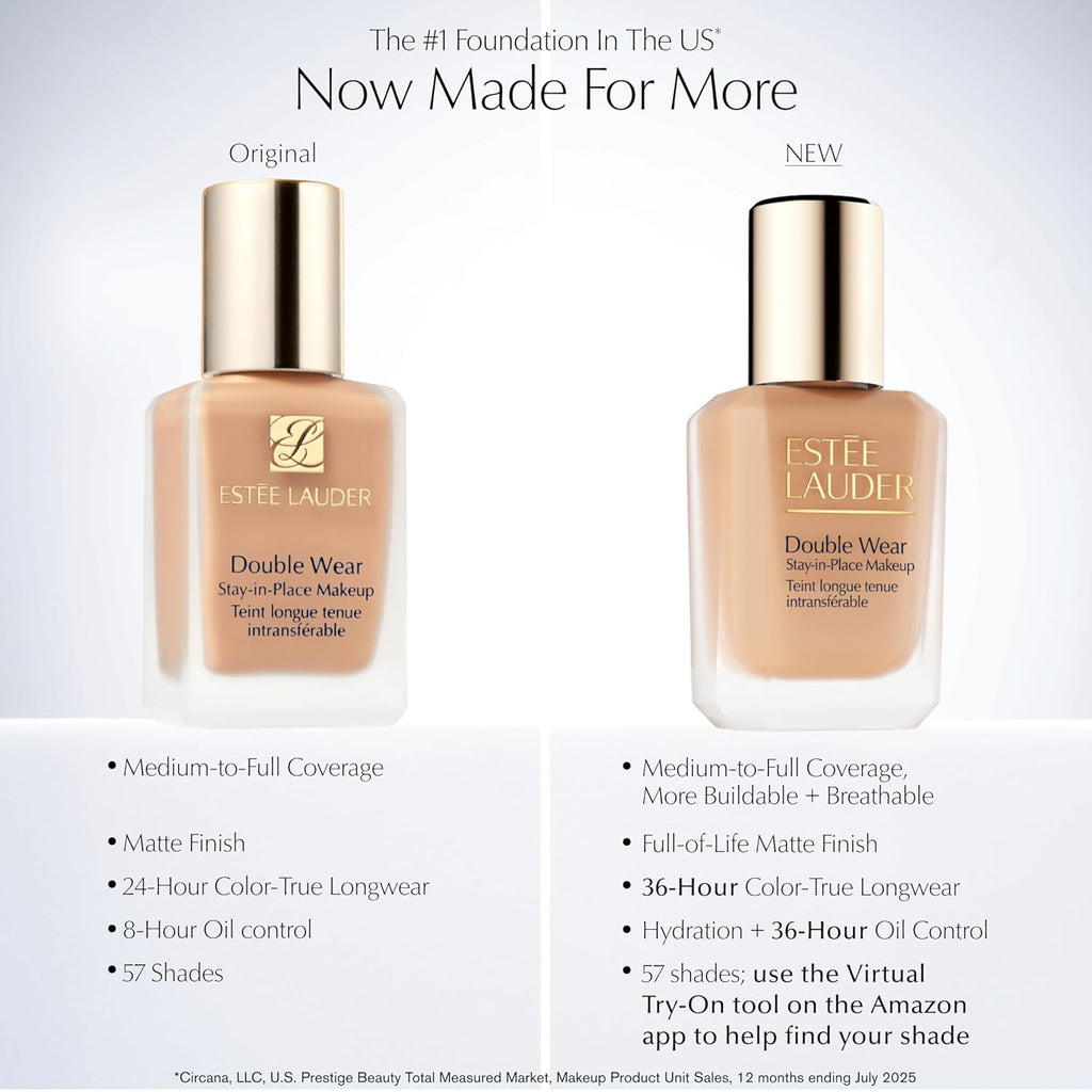 Estée Lauder Double Wear Foundation 1W1 Bone 1oz – Long-Wear Matte Makeup