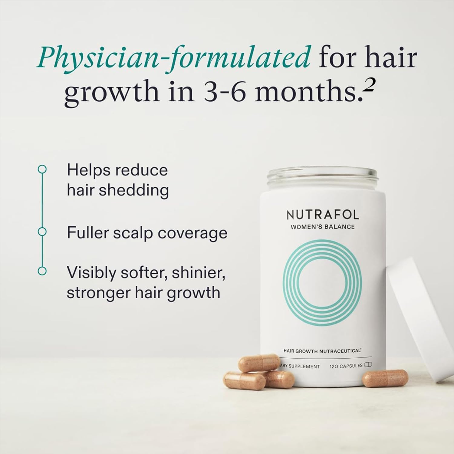 Nutrafol Women’s Balance Hair Growth Supplements – Ages 45+, 1 Month Supply