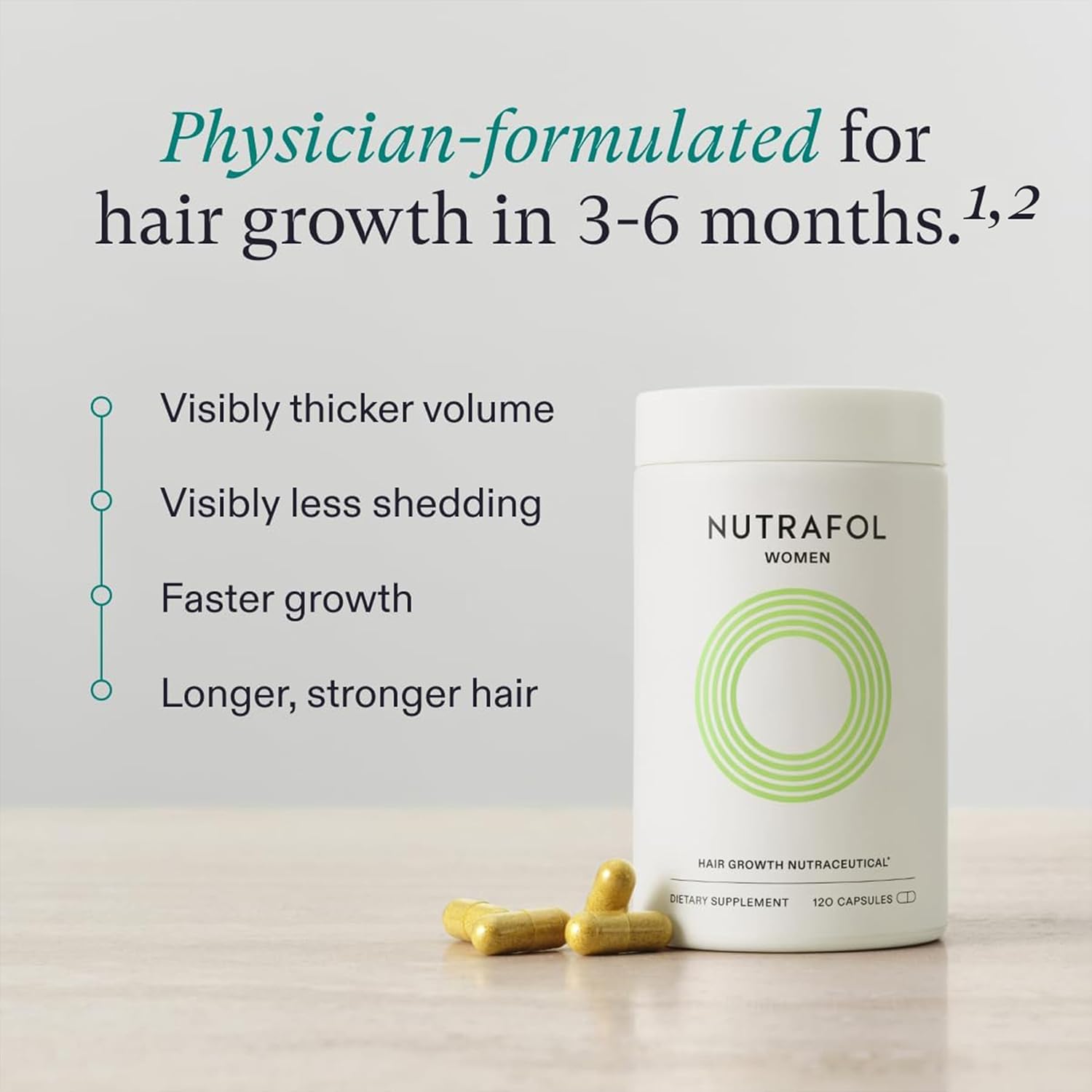 Nutrafol Women’s Hair Growth Supplements – Ages 18-44, 1 Month Supply