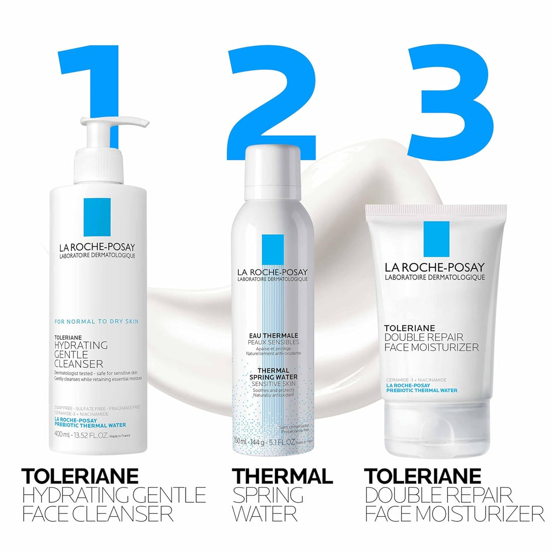 La Roche-Posay Toleraine Skin Care Set, Double Repair Face Moisturizer