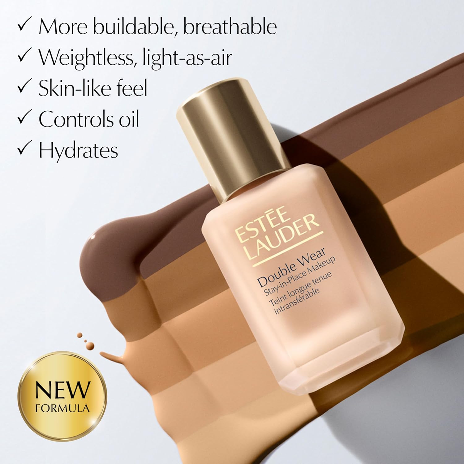 Estée Lauder Double Wear Foundation 1W1 Bone 1oz – Long-Wear Matte Makeup