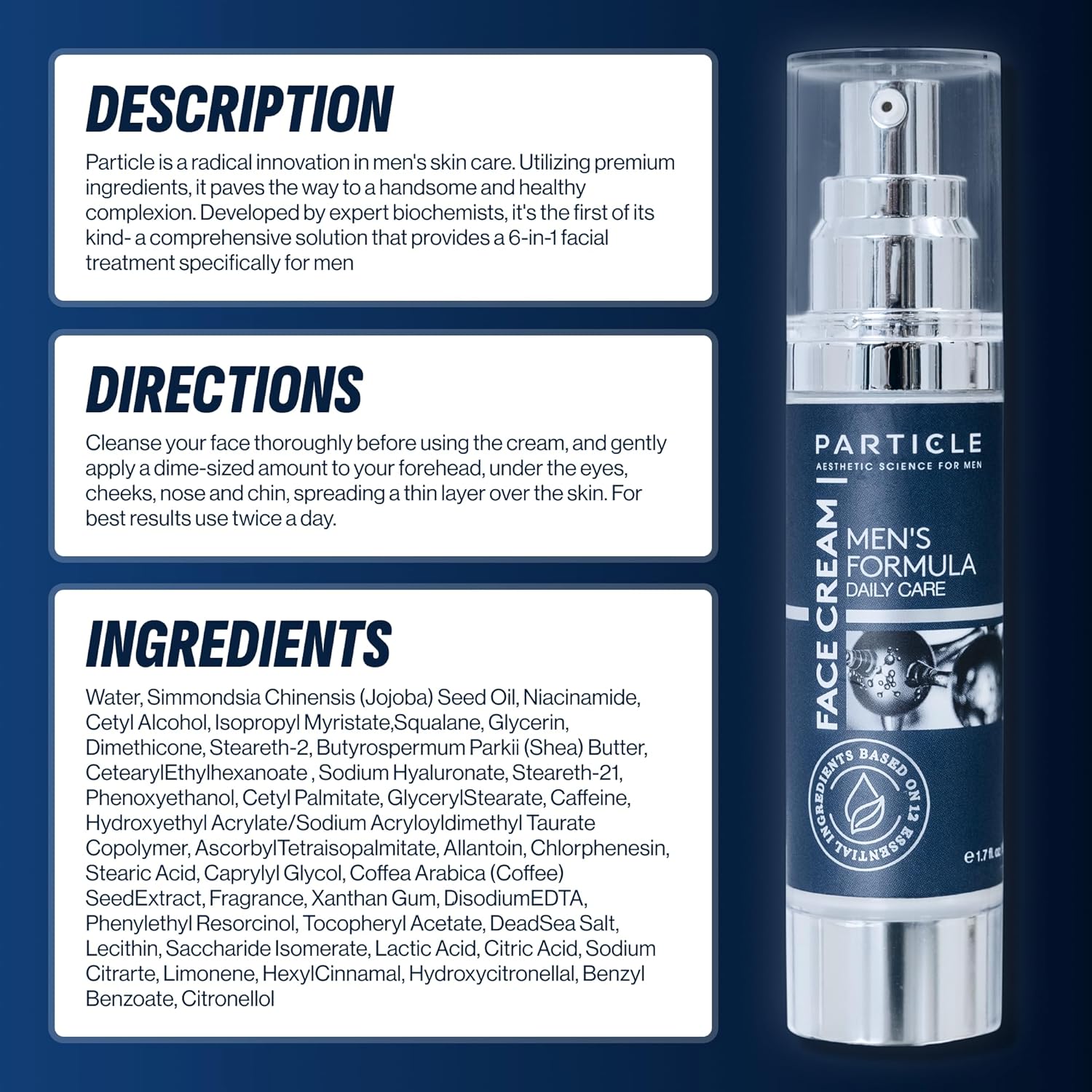 Particle 6-in-1 Face Cream for Men – 1.7 fl oz
