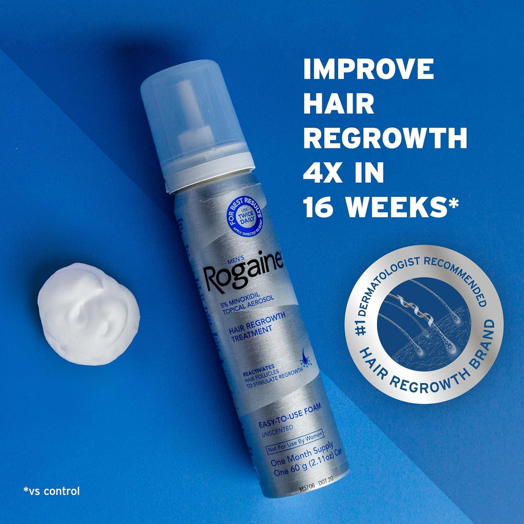 Men's Rogaine 5% Minoxidil Foam for Hair Loss and Hair Regrowth (3-Month Supply) - additional image 2