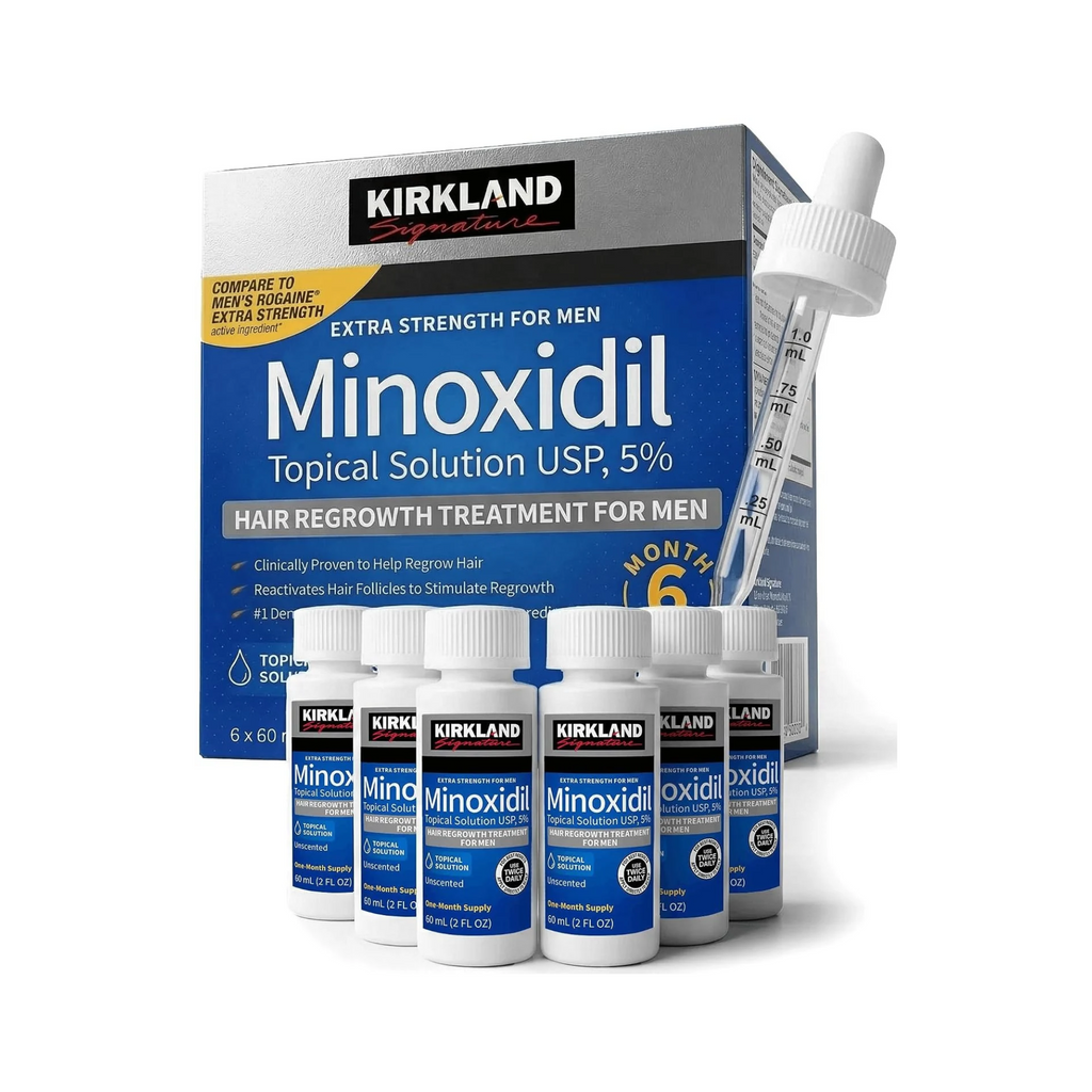 Kirkland Signature Minoxidil 5% Extra Strength Hair Regrowth Treatment for Men – 6-Month Supply
