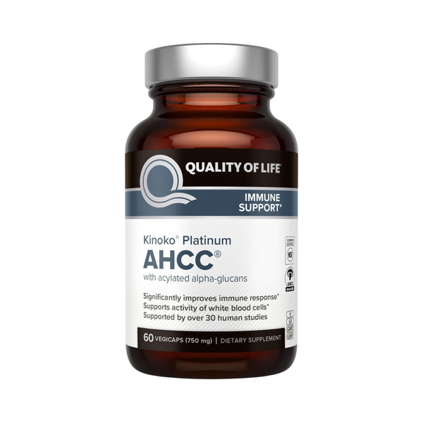Quality of Life Kinoko Platinum AHCC Supplement – 60 Veggie Capsules